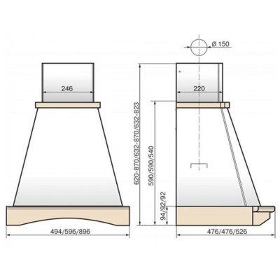 Вытяжка Эликор Ротонда 50 бежевый/дуб бел патина 50П-650-П3Л Вытяжка Эликор Ротонда 50 бежевый/дуб бел патина 50П-650-П3Л