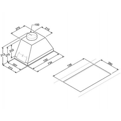 Встраиваемая вытяжка SMEG KSG74B Встраиваемая вытяжка SMEG KSG74B