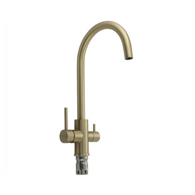 Смеситель 9122 ЗОЛОТО С-образный, с подкл. фильтра, из нерж. стали 304 Смеситель 9122 ЗОЛОТО С-образный, с подкл. фильтра, из нерж. стали 304