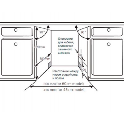 Посудомоечная машина HBD 440 2100Вт узкая Посудомоечная машина HBD 440 2100Вт узкая