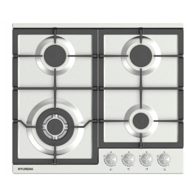 Варочная поверхность газ. Hyundai HHG 6436 IX нержавеющая сталь Варочная поверхность газ. Hyundai HHG 6436 IX нержавеющая сталь