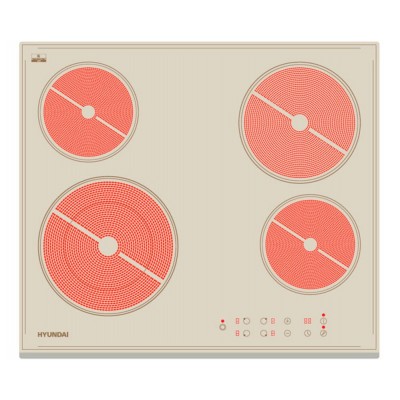 Варочная поверхность электрическая Hyundai HHE 6450 BE бежевый Варочная поверхность электрическая Hyundai HHE 6450 BE бежевый