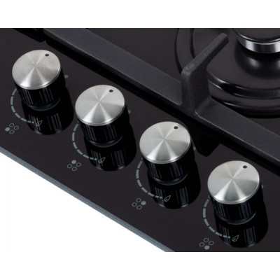 Варочная поверхность газ. Hyundai HHG 6434 BG черный Варочная поверхность газ. Hyundai HHG 6434 BG черный