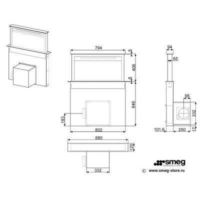 ВСТРАИВАЕМАЯ ВЫТЯЖКА SMEG KDD90VXE ВСТРАИВАЕМАЯ ВЫТЯЖКА SMEG KDD90VXE