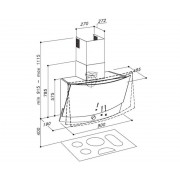 Вытяжка Sirius SLTR 72 90 см ЧЁРНОЕ СТЕКЛО