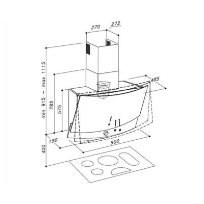Вытяжка Sirius SLTR 72 90 см ЧЁРНОЕ СТЕКЛО Вытяжка Sirius SLTR 72 90 см ЧЁРНОЕ СТЕКЛО
