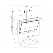 Вытяжка Sirius SLTR 75 90 см НЕРЖ-БЕЛОЕ СТЕКЛО