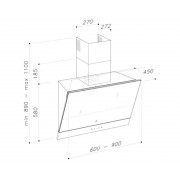 Вытяжка Sirius SLTC 75 90 см НЕРЖ-ЧЁРНОЕ СТЕКЛО
