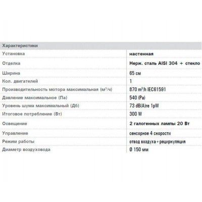 Вытяжка Galvamet Sphera 65/F чёрное стекло Вытяжка Galvamet Sphera 65/F чёрное стекло