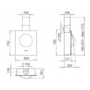 Вытяжка Galvamet Sphera 65/F чёрное стекло