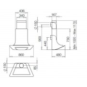 Вытяжка Galvamet Vela 90/F чёрное стекло