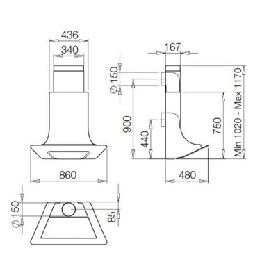 Вытяжка Galvamet Vela 90/F чёрное стекло Вытяжка Galvamet Vela 90/F чёрное стекло