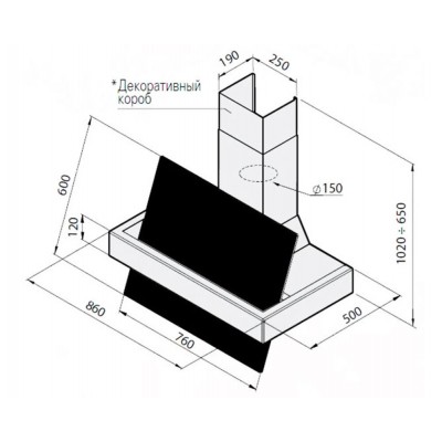 Вытяжка Galvamet Touch 86/F чёрное стекло/нерж. Вытяжка Galvamet Touch 86/F чёрное стекло/нерж.
