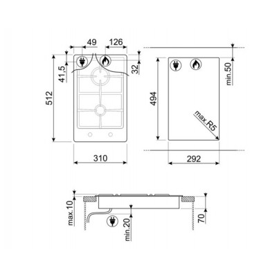 Газовая панель SMEG PGF32G Газовая панель SMEG PGF32G