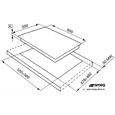 Газовая панель SMEG SR764AO Газовая панель SMEG SR764AO