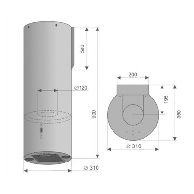 Вытяжка Konigin Ester Black/Black Glass 31 Вытяжка Konigin Ester Black/Black Glass 31