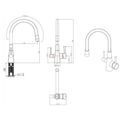 Смеситель Lemark LM3075G-White с подкл. фильтра, Золото/Белый Смеситель Lemark LM3075G-White с подкл. фильтра, Золото/Белый