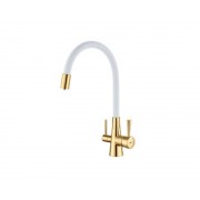 Смеситель Lemark LM3075G-White с подкл. фильтра, Золото/Белый