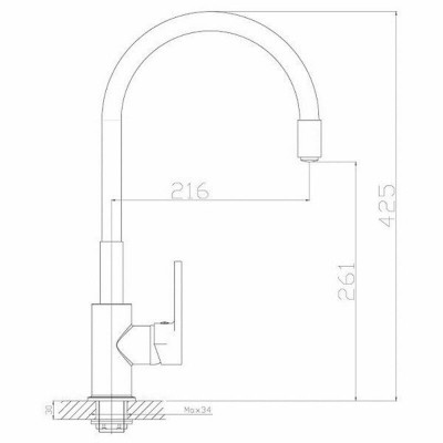 Rossinka д/к одноруч. высокий белый Rossinka д/к одноруч. высокий белый