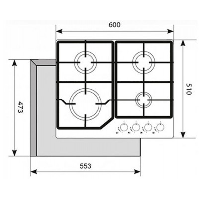 Газовая панель Akpo PGA 604 FGC WH Газовая панель Akpo PGA 604 FGC WH