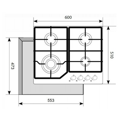 Газовая панель Akpo PGA 604 FGC BL Газовая панель Akpo PGA 604 FGC BL