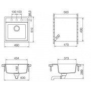 Мойка Schock NEMO 50 оникс 490х510