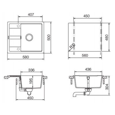 Мойка Schock OPTIMA 45D эверест 580х500 Мойка Schock OPTIMA 45D эверест 580х500