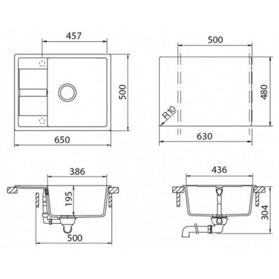 Мойка Schock OPTIMA 50D оникс 650х500 Мойка Schock OPTIMA 50D оникс 650х500