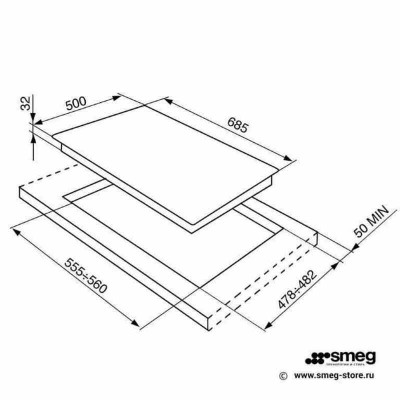 Газовая панель SMEG SR975NGH Газовая панель SMEG SR975NGH