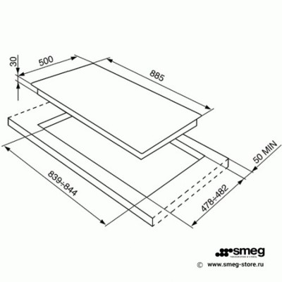 Газовая панель SMEG SRV896POGH Газовая панель SMEG SRV896POGH