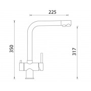 Смеситель Schock WELLUS New нерж.сталь/оникс (2 в 1)