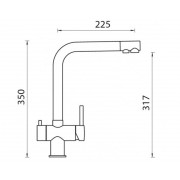 Смеситель Schock VITUS сталь/баварский камень (2 в 1)