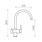 Смеситель Schock ARES сталь/оникс (2 в 1)
