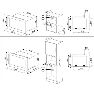 Микроволновая печь встраиваемая SMEG FMI120B3 Микроволновая печь встраиваемая SMEG FMI120B3