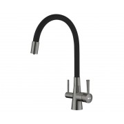 Смеситель Lemark LM3075GM с подкл. фильтра, Никель/Чёрный