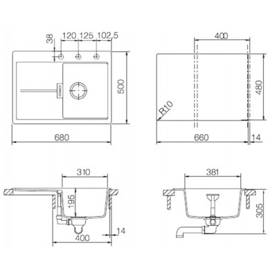 Мойка SCHOCK HORIZONT 40D Small Cristadur магма 680х500 Мойка SCHOCK HORIZONT 40D Small Cristadur магма 680х500