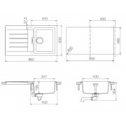 Мойка SCHOCK SIGNUS 45D Cristadur бронза 860х500