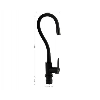 Смеситель BRIMIX 9318 гибкий излив чёрный, из нерж. стали 304 Смеситель BRIMIX 9318 гибкий излив чёрный, из нерж. стали 304