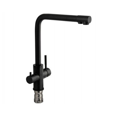 Смеситель 91121 Г-образный, ЧЕРНЫЙ, с подкл. фильтра, из нерж. стали 304 Смеситель 91121 Г-образный, ЧЕРНЫЙ, с подкл. фильтра, из нерж. стали 304