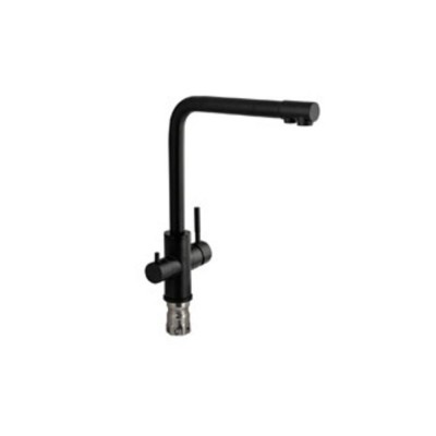 Смеситель 91121 Г-образный, ЧЕРНЫЙ, с подкл. фильтра, из нерж. стали 304 Смеситель 91121 Г-образный, ЧЕРНЫЙ, с подкл. фильтра, из нерж. стали 304