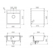 Мойка SCHOCK VERO 50 Cristadur серебристый камень 490х510