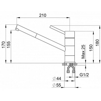 Смеситель Granula GR-0010 хром Смеситель Granula GR-0010 хром