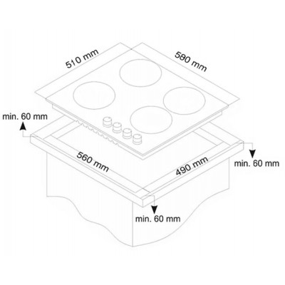 Варочная поверхность газовая LUX DORF H60V40W550 Варочная поверхность газовая LUX DORF H60V40W550