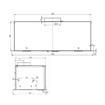 Вытяжка Эликор Cube белый SM/белый 60П-650 Вытяжка Эликор Cube белый SM/белый 60П-650