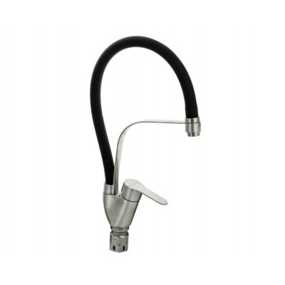 Смеситель MAGNUS 9206 гибкий излив чёрный с фиксацией, из нерж. стали 304 Смеситель MAGNUS 9206 гибкий излив чёрный с фиксацией, из нерж. стали 304