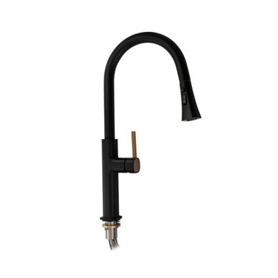 Смеситель кухонный MAGNUS 8239 Г-образный выдвижной, чёрный Смеситель кухонный MAGNUS 8239 Г-образный выдвижной, чёрный