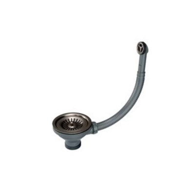 Слив Paulmark с круглым переливом, PM6022-GM, вороненая сталь Слив Paulmark с круглым переливом, PM6022-GM, вороненая сталь