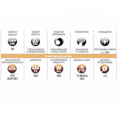 Вытяжка Galvamet Mood 86/F чёрное стекло/нерж. Вытяжка Galvamet Mood 86/F чёрное стекло/нерж.