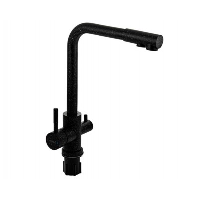 Смеситель кухонный MAGNUS 91125 Г-образный, с подкл. фильтра, ЧЁРНЫЙ, из нерж. стали 304 Смеситель кухонный MAGNUS 91125 Г-образный, с подкл. фильтра, ЧЁРНЫЙ, из нерж. стали 304