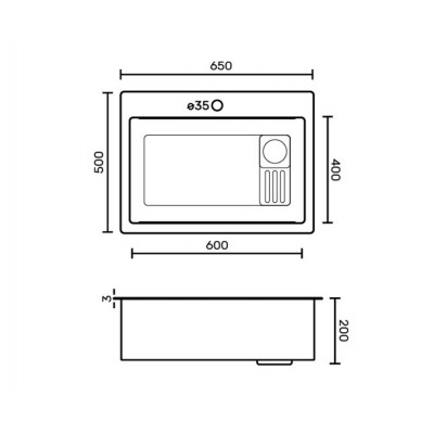 Мойка FABIA PROFI 650x500 ГРАФИТ Мойка FABIA PROFI 650x500 ГРАФИТ